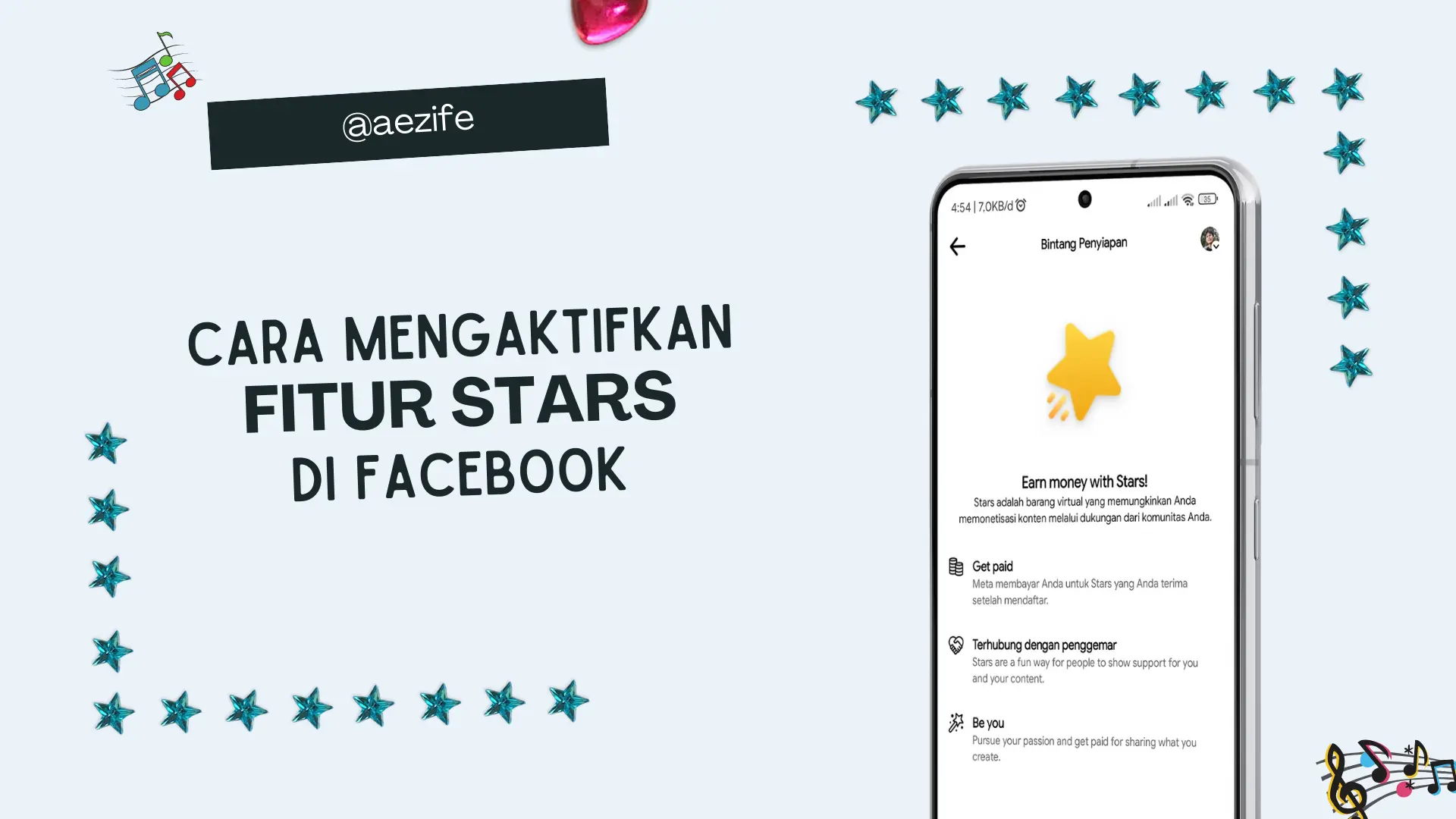 Cara Mengaktifkan Fitur Stars di Facebook by aezife (COVER)