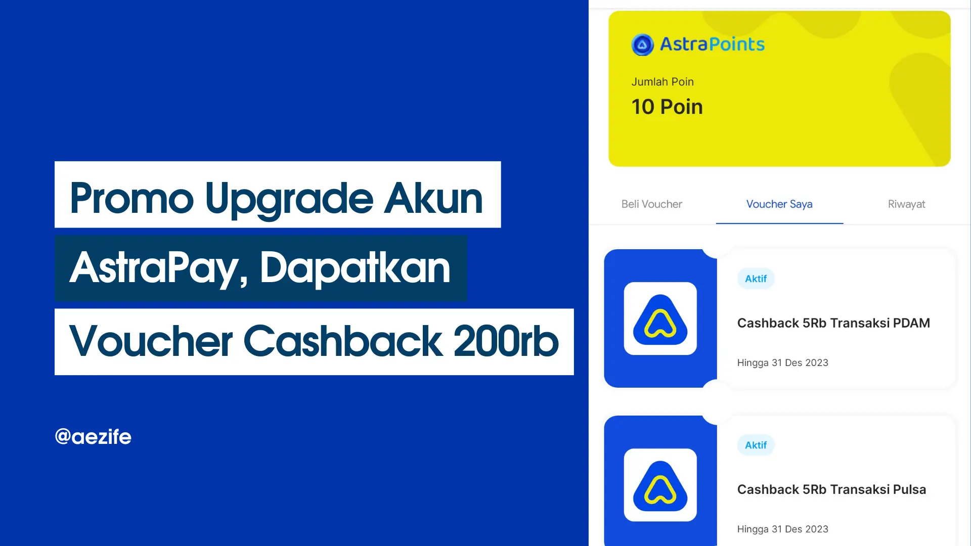 Upgrade Akun AstraPay, Dapatkan Voucher Cashback 200rb! (cover by @aezife)